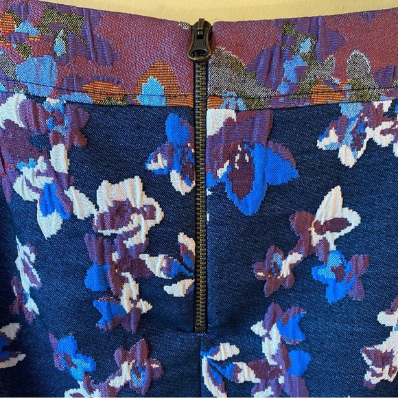 Anthropologie MAEVE Cardana Embossed Floral Colorful Straight Mini Skirt Size 0 - Picture 5 of 11